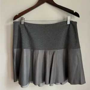 HINGE Leather Panel Peplum SKIRT GREY SIZE XS $198 VERY CHIC NORDSTROM thumbnail 7