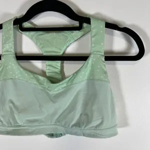 Lululemon Mint Green Polka Dot Racerback Sports Bra Size 10 Mesh Back‎ Support thumbnail 3