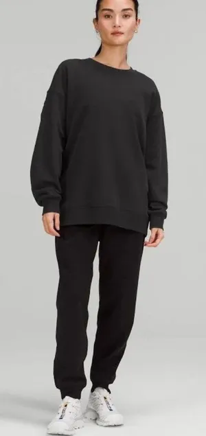 Lululemon Perfectly Oversized Crew Sweatshirt Black French Terry thumbnail 1