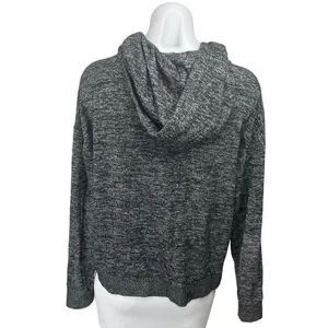 Gap Women's Black Heather Long Sleeve Pullover Hooded Hoodie Sweat Shirt Top S thumbnail 2