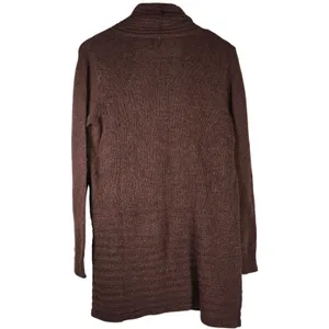 Fortune & Ivy‎ Metallic Button Detail Shawl Collar Sweater Cardigan Brown M thumbnail 2