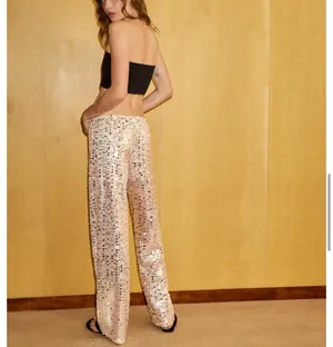 Zara flowy sequin pants. S thumbnail 4