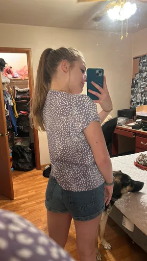 SheIn Purple Dalmatian Print Top thumbnail 3