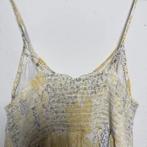 Rachel Zoe Women 100%‎ Cotton Dress S Yellow Paisley Eyelet Mini Boho Cottage thumbnail 2