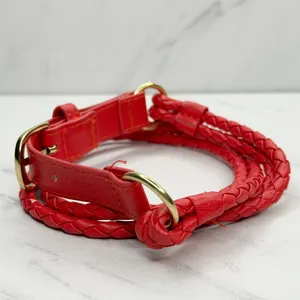 H&M Womens Red Braided Faux Leather Belt Extra Small (XS) ✨ thumbnail 6