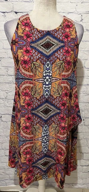 Taylor Sleeveless Sun Dress Multi-color & pattern Size Medium thumbnail 1