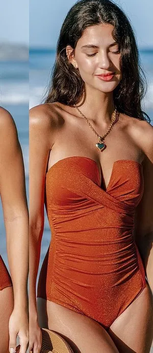 Cupshe Glitter Ruched One-Piece Swimsuit TUMMY CONTOURING" thumbnail 1