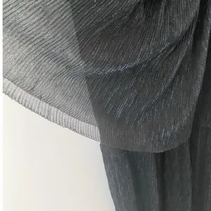 Melloday Black Metallic Plisse Tiered Maxi Dress Sleeveless V-Neck XS‎ New thumbnail 8