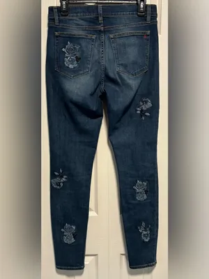 Miss Me Vintage Skinny Rose Embroidered Denim Jeans Floral Y2K thumbnail 2