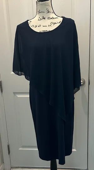 Manydress Elegant Navy Overlay Women’s Dress thumbnail 1