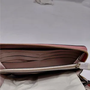 Kate Spade Womens Saffiano Leather Wallet Pink Zip Travel Minimalist Classic thumbnail 9