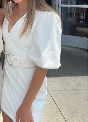 Bershka White leather dress thumbnail 3
