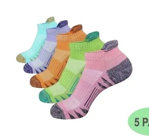 Colorful‎ Athletic Women's Tab Socks M/L 5 PACK Low Cut High Quality NEW thumbnail 1