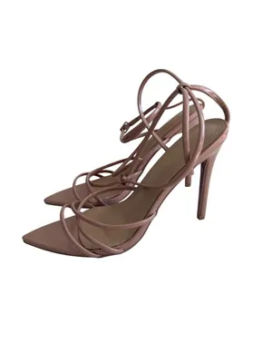 CAPE ROBBIN Nude Patent Strappy Sandals Heels Size 9 thumbnail 4