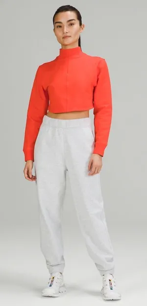 Lulu Townsend Lululemon Orange LA Reversible Mock Neck Sz 8 thumbnail 1