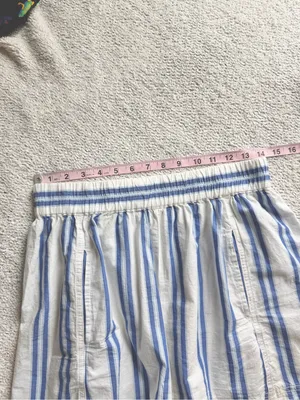 Free People Get Free Striped Pull On Shorts White Blue Striped Small thumbnail 6