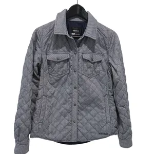 Marmot Riley Women's‎ Quilted Snap Front Shirt Jacket Blue Gray Size Small thumbnail 2
