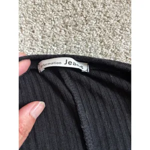 Reformation Jeans Mini Dress M Black Ribbed Long Sleeve Crew Neck thumbnail 4