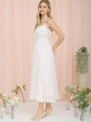 Floral Stripe Clip Dot Sleeveless Maxi Dress Medium thumbnail 4