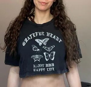 Garage Cropped T-Shirt Grey thumbnail 1