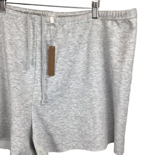 Skims‎ NWT Size 3X Cotton Fleece Shorts Light Heather Gray Drawstring Lounge thumbnail 3