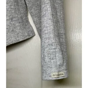 Vintage Columbia Women's Gray Ribbed Knit Cardigan Sweater Size L Button Down thumbnail 3