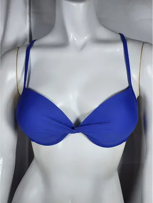 California Sunshine Blue Push Up Bikini Top with Strappy Back Detail Size S thumbnail 4