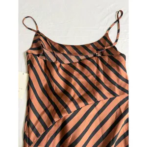 A New Day Women S Brown Striped Satin Slip Midi Dress Adjustable Straps NWT thumbnail 8