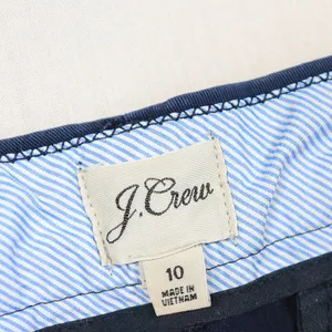 J.Crew Chino Shorts Women 10 Navy Blue Cotton Twill Mid Rise 4 Inseam Casual thumbnail 3