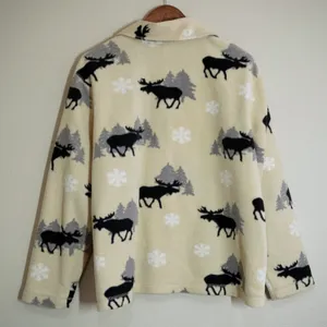 Vintage Cabin Creek Moose Fleece Jacket Women's Size Large Cabincore Rustic thumbnail 5
