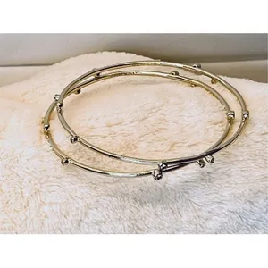 Kendra‎ Scott Gold Tone Crystal Bangle Stacker Bracelet Jewelry Dainty Sparkling thumbnail 2