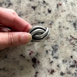 Unbranded Scarf Slide Women OS Silver Vintage Knot Preppy Classic Ring Accessory thumbnail 2