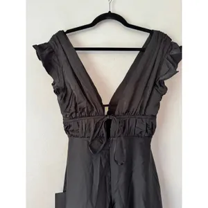 NWT Lulus I'm All Yours Black Ruffled Maxi Dress Size Small Wedding Prom Hoco thumbnail 9