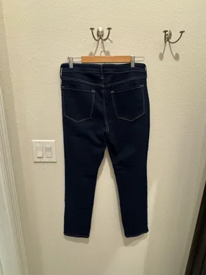 Old Navy Women's Navy High Rise Wow Straight Jeans thumbnail 4