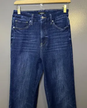 Express 90s Slim Super High Rise Jeans Womens M Dark Wash Ultra Stretch Denim thumbnail 1
