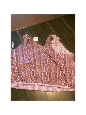 Free People We the Free NWT Your Twisted Tank Top Brown Floral M thumbnail 5
