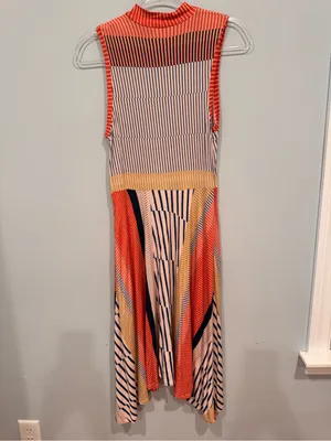 Anthropologie Maeve Cleary Striped Mock Neck Jersey Midi Dress S thumbnail 6