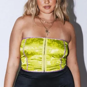 Princess Polly Erina Green Jacquard Sequin Strapless Corset Top 2 NWT thumbnail 1