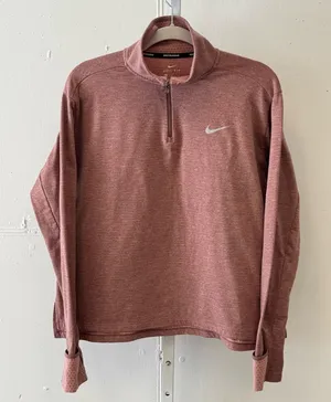 Nike Women's‎ Performance 1/4 Zip Activewear Athleisure Top Dusty Pink XL thumbnail 1