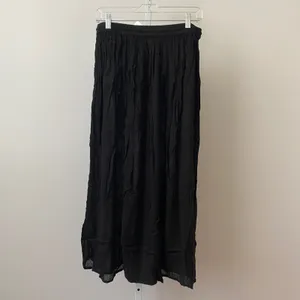 Mamta Boho Flowy Beachy Relaxed Shabby Maxi Skirt One Size Black thumbnail 8