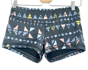 FLEO Womens Geometric Triangle Print Athletic CrossFit Booty Shorts Size S thumbnail 1