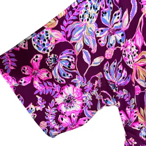 Lilly Pulitzer Hollee Dress Berry Sangria Floral Purple Mini V-Back Womens L thumbnail 6