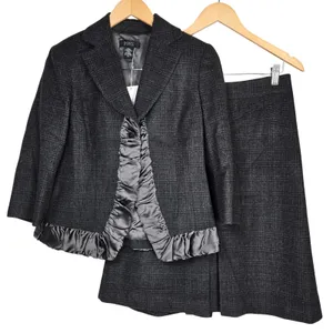 Body by‎ Victoria Plaid Wool Blend Blazer Skirt Suit Set Size 10 thumbnail 1