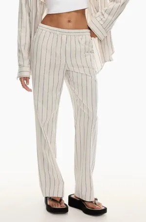 Wilfred Striped Pants organic cotton straight leg womens Cream (large) nautical thumbnail 1