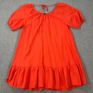 Ann Taylor Tie Back Flounce Shift Dress Women's Petite Small Short Sleeve New thumbnail 8