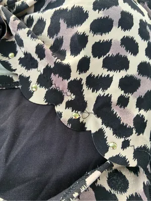 kate spade Leopard Print One-Piece Swimsuit in Black and Cream thumbnail 6