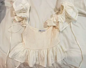 White ZARA Top Small thumbnail 1