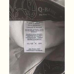 Wrangler Q-Baby Riding Jeans 12 Cream Bootcut Mid Rise 11/12x34 Cowgirl Elastic thumbnail 7
