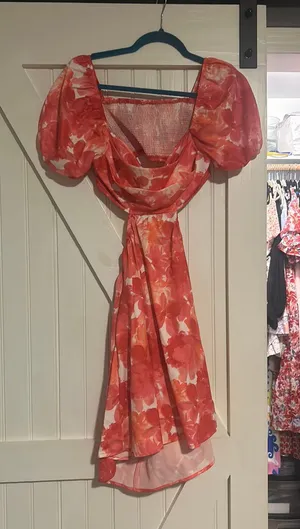 Floral Dress With Open Back Multi thumbnail 1