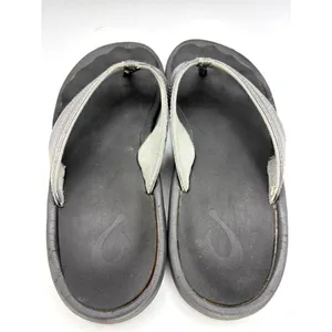 Olukai Ohana Water-Friendly Thong Sandals Women’s US 8 Silver Slip On Flip Flop thumbnail 4